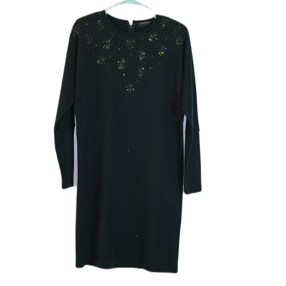 Liz Claborne Emerald Green Sweater Dress Long Sleeve Size S